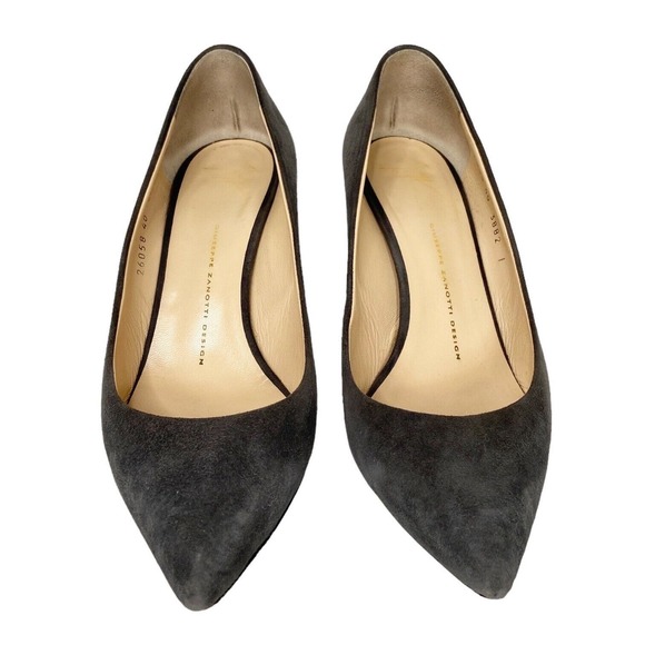 Giuseppe Zanotti High Heel Pump Gray Suede Pointed Toe Womens 40 IT / 10 US - Picture 9 of 14
